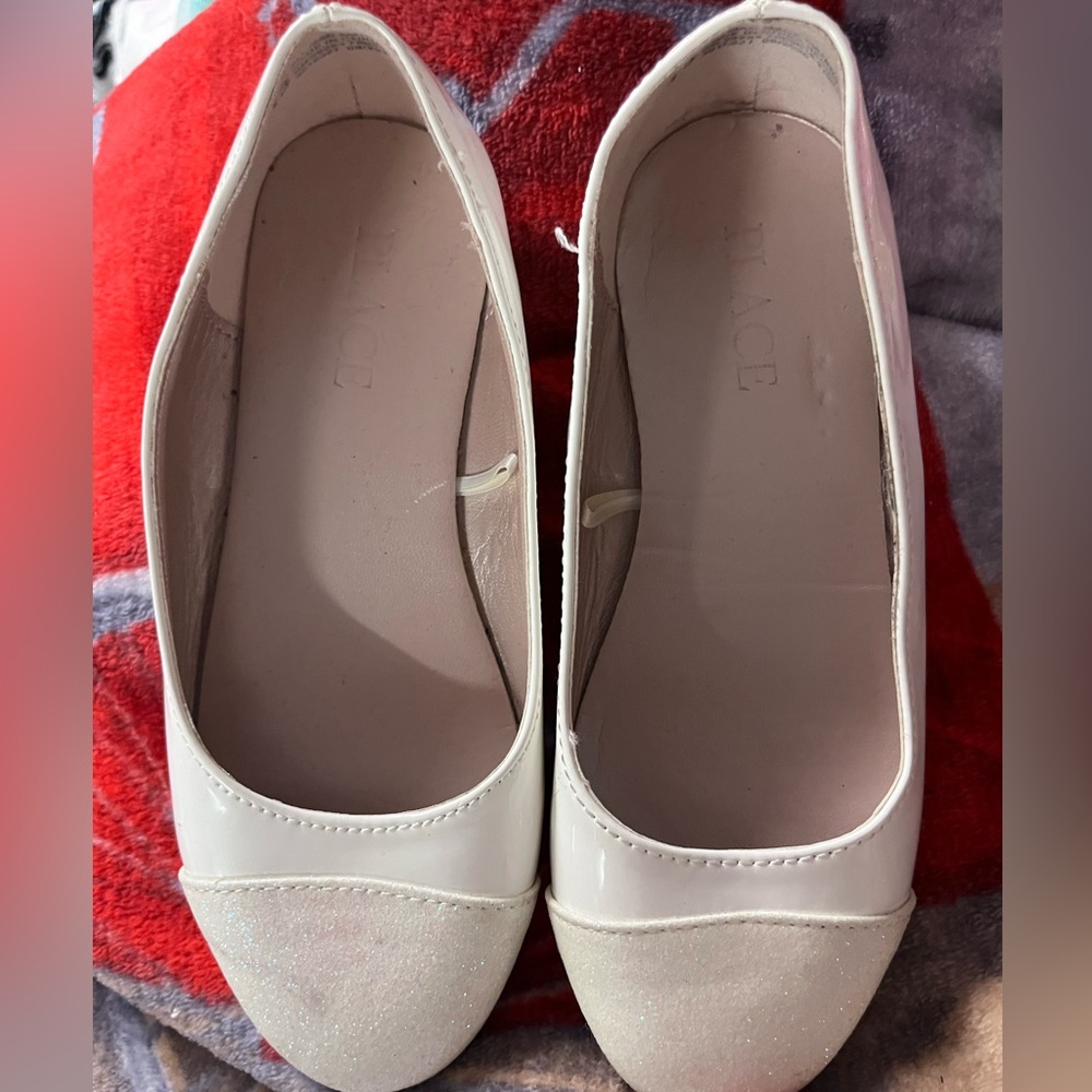 Girls white flats